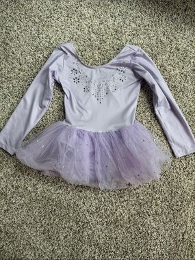 Amazon Lilac Long Sleeve Tutu Dance Dress with Rhinestones size 130 (7-8y)
